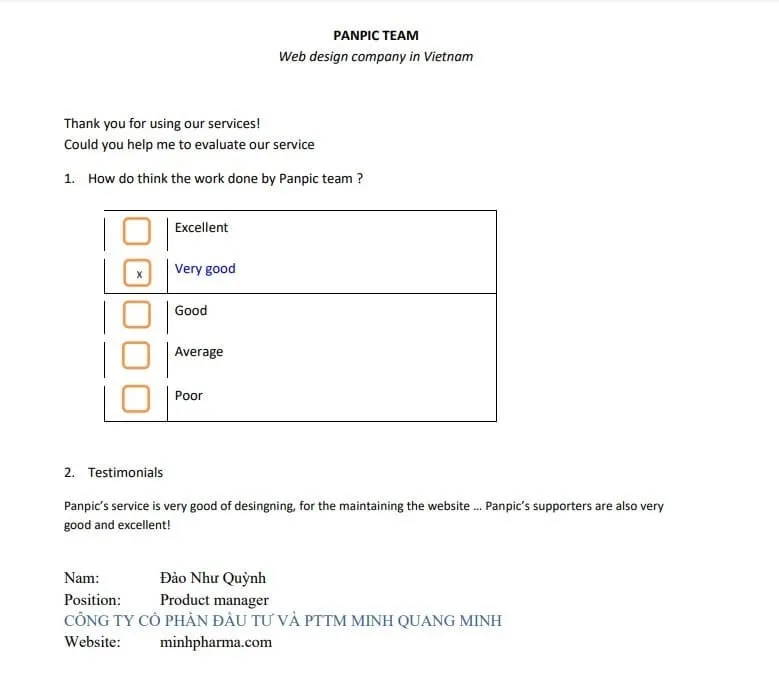 Sản phẩm panpic testimonial by minhpharma — Công Ty Công Nghệ Panpic — MST 0312405996