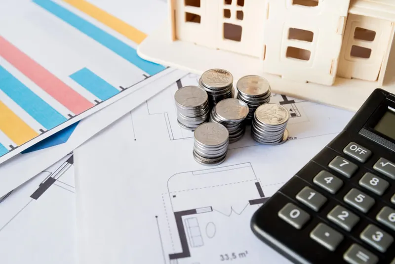 Sản phẩm graph stack coins calculator house model blueprint 1 — Công Ty TNHH Vietnam Global Consulting — MST 0312424893