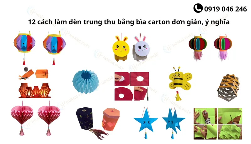 Sản phẩm 12 cach lam den trung thu bang bia carton don gian y nghia — Bao Bì Hoàng Phát - Công Ty TNHH Sản Xuất Thương Mại Bao Bì Hoàng Phát — MST 0312425350