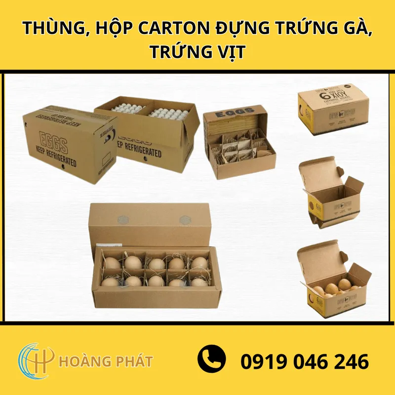 Sản phẩm Thung hop carton dung trung ga trung vit — Bao Bì Hoàng Phát - Công Ty TNHH Sản Xuất Thương Mại Bao Bì Hoàng Phát — MST 0312425350