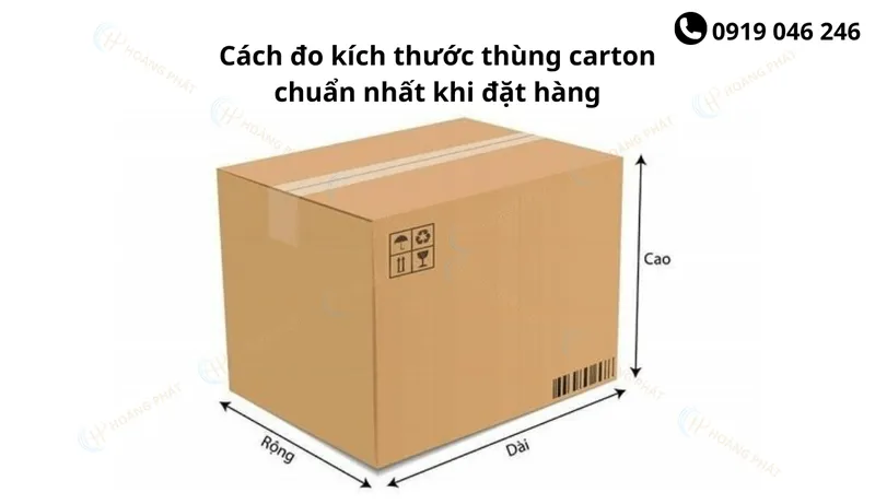 Sản phẩm cach do kich thuoc thung carton chuan nhat khi dat hang — Bao Bì Hoàng Phát - Công Ty TNHH Sản Xuất Thương Mại Bao Bì Hoàng Phát — MST 0312425350