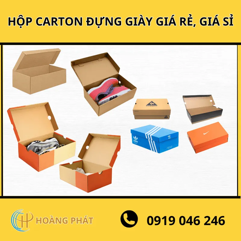 Sản phẩm hop carton dung giay — Bao Bì Hoàng Phát - Công Ty TNHH Sản Xuất Thương Mại Bao Bì Hoàng Phát — MST 0312425350