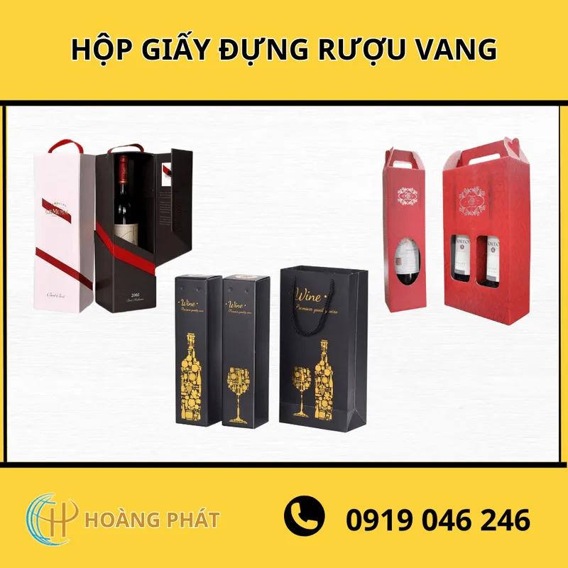 Sản phẩm hop giay dung ruou vang — Bao Bì Hoàng Phát - Công Ty TNHH Sản Xuất Thương Mại Bao Bì Hoàng Phát — MST 0312425350