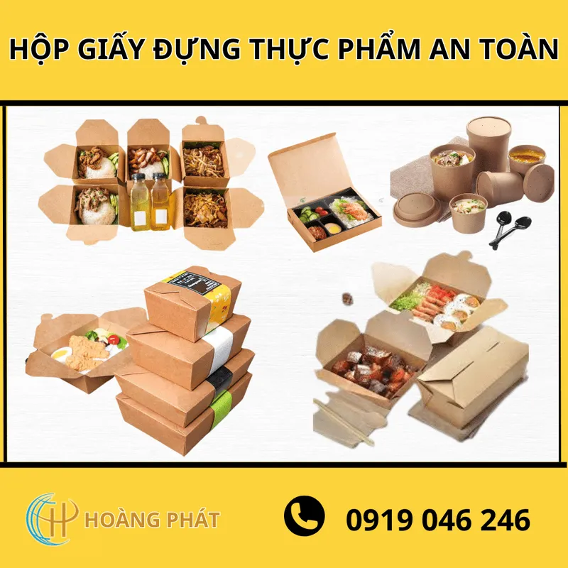 Sản phẩm hop giay dung thuc pham an toan — Bao Bì Hoàng Phát - Công Ty TNHH Sản Xuất Thương Mại Bao Bì Hoàng Phát — MST 0312425350
