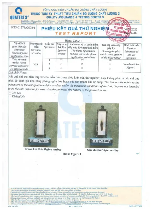 Sản phẩm KET QUA TEST CHONG CHAY CHONG NUOC 745x1024 — Công Ty TNHH Vật Liệu Mới Picomat Sài Gòn — MST 0312465473