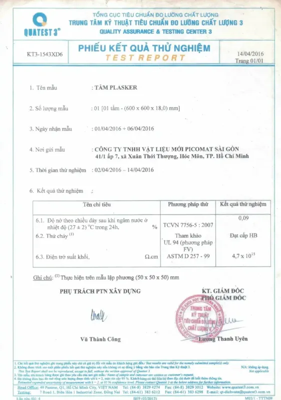 Sản phẩm TEST CACH DIEN CHONG CHAY CHIU NUOC TUYET DOI 718x1024 — Công Ty TNHH Vật Liệu Mới Picomat Sài Gòn — MST 0312465473