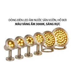 Sản phẩm Den LED am nuoc mau vang 3000K chan de chong nuoc IP68 toan than inox 304 24V 247x247 — Công Ty TNHH Tự Động Hóa Giải Trí Hải Đăng — MST 0312471011
