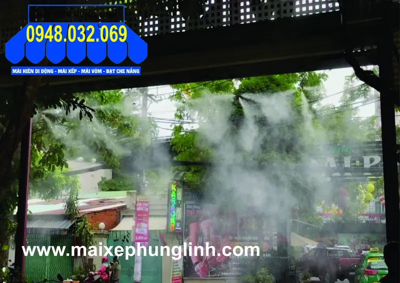 Sản phẩm 4 he thong phun suong quan ca phe quan tan binh — Mái Che Hùng Linh - Công Ty TNHH Sản Xuất Thương Mại Dịch Vụ Quảng Cáo Hùng Linh — MST 0312540321