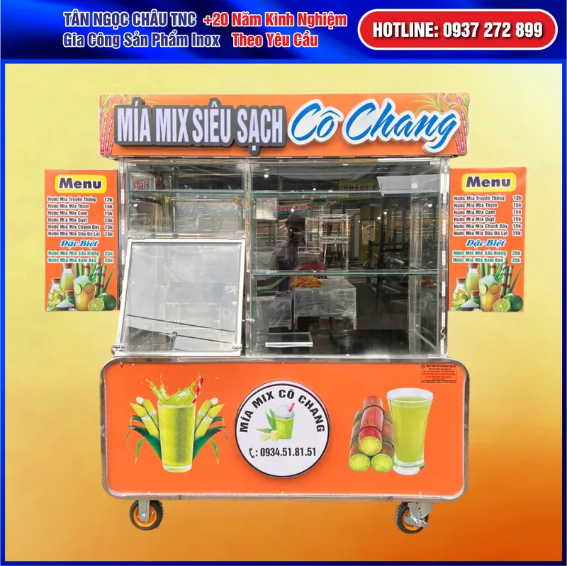 Sản phẩm 18.3.25 xe nuoc mia 01 — Inox Tân Ngọc Châu - Công Ty TNHH Thương Mại Dịch Vụ Sản Xuất Tân Ngọc Châu TNC — MST 0312558103