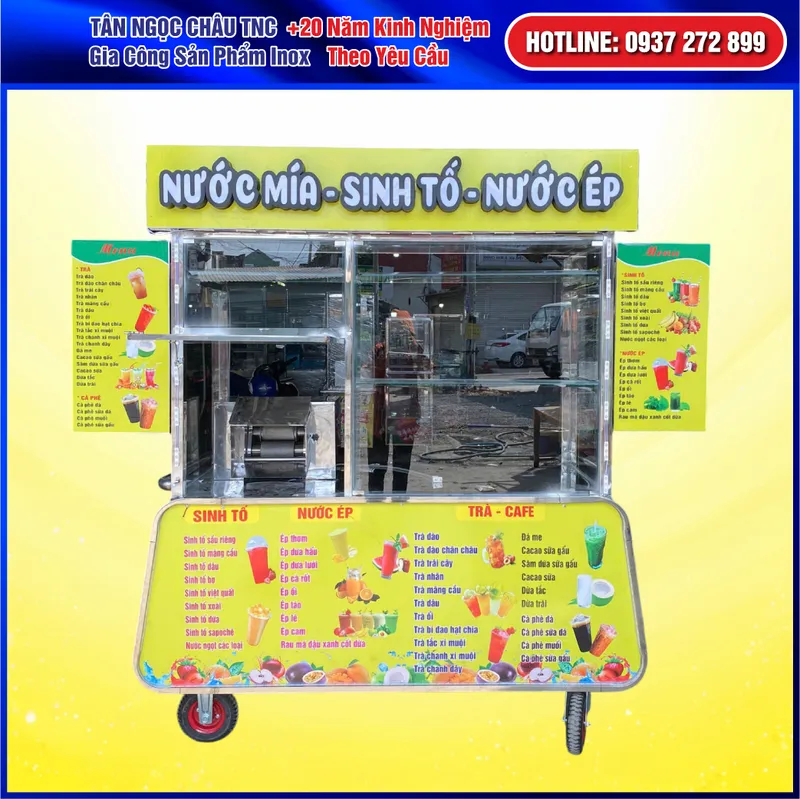 Sản phẩm 25.3.25 Xe nuoc mia 2 01 — Inox Tân Ngọc Châu - Công Ty TNHH Thương Mại Dịch Vụ Sản Xuất Tân Ngọc Châu TNC — MST 0312558103