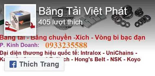 Sản phẩm fanpage bang tai viet phat — Công Ty Cổ Phần Băng Tải Xích Công Nghiệp Việt Phát — MST 0312620785