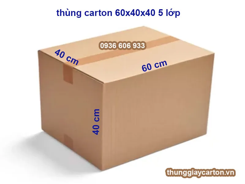 Sản phẩm thung carton 60x40x40 5 lop — Công Ty TNHH DV SX TM Bao Bì Lan Anh — MST 0312952678