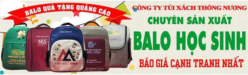 Sản phẩm 2 may balo hoc sinh — Công Ty TNHH Túi Xách Và Thời Trang Thông Nương — MST 0312975114
