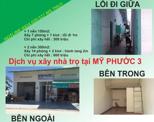 Sản phẩm Dịch vụ xây nhà trọ tại MỸ PHƯỚC 3 — Bất Động Sản Gia Tài — MST 0313013374