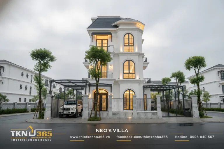 Sản phẩm Neo villa biet thu 3 tang tan co dien 1 768x512 — Công Ty TNHH Thiết Kế Nhà 365 — MST 0313056667