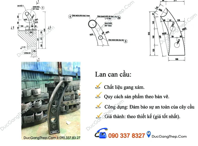 Sản phẩm duc tru lan can cau duong bo bang gang gia re 22 — Đúc Gang Thép Miền Nam - Công Ty TNHH Đúc Gang Thép Miền Nam — MST 0313074842