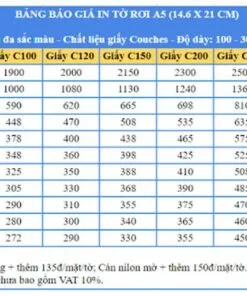 Sản phẩm bao gia in to roi a5 theo chat lieu 247x296 — Công Ty TNHH Sản Xuất Thương Mại Dịch Vụ Hoa Sen Việt — MST 0313096606