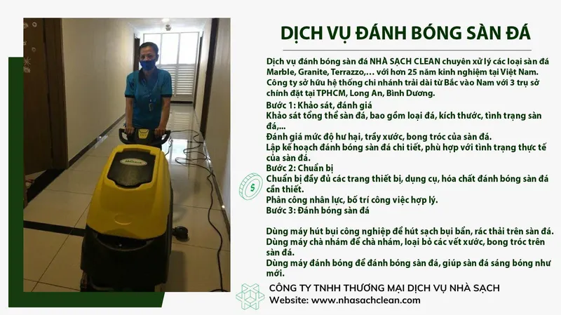 Sản phẩm Dich vu danh bong san da — Công Ty TNHH Thương Mại Vệ Sinh Công Nghiệp Nhà Sạch — MST 0313098970