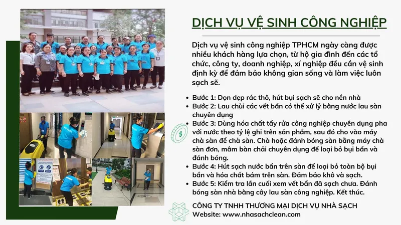 Sản phẩm Dich vu ve sinh cong nghiep Nha Sach Clean — Công Ty TNHH Thương Mại Vệ Sinh Công Nghiệp Nhà Sạch — MST 0313098970