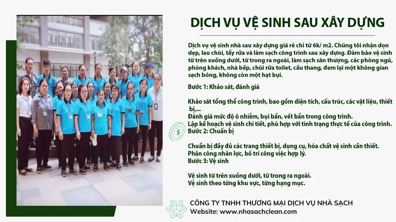 Sản phẩm Dich vu ve sinh sau xay dung nha sach clean — Công Ty TNHH Thương Mại Vệ Sinh Công Nghiệp Nhà Sạch — MST 0313098970