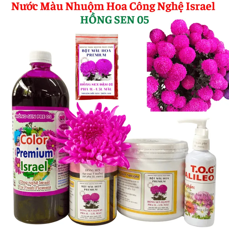 Sản phẩm thuoc nhuom mau hoa tuoi mau hong sen dang bot mau nuoc mau — Công Ty TNHH Khang Ngọc Khánh — MST 0313116186