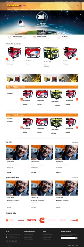 Sản phẩm mau web ban hang sieu thi may phat dien — Công Ty TNHH 123CORP — MST 0313132477