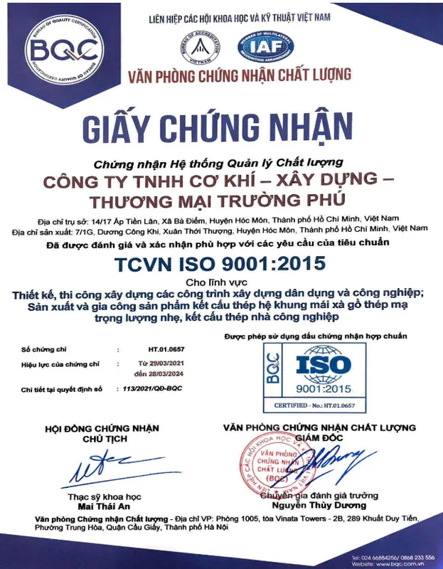 Sản phẩm gcn — Khung Kèo Mái Ngói - Công Ty TNHH Cơ Khí Xây Dựng Thương Mại Trường Phú — MST 0313233242
