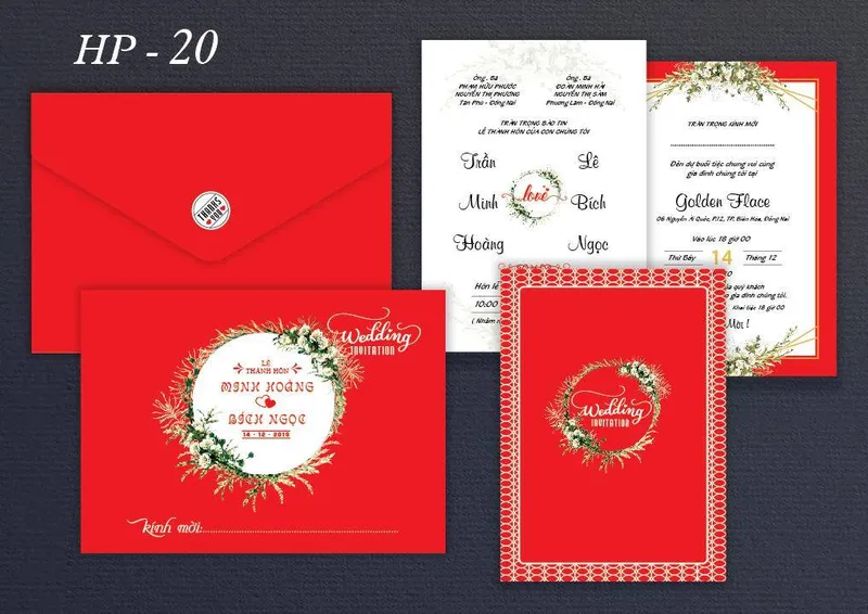 Sản phẩm thiep cuoi hp mau do — In Thiệp Phú Quý Gia - Công Ty TNHH Thiết Kế - Thương Mại Phú Quý Gia — MST 0313257211