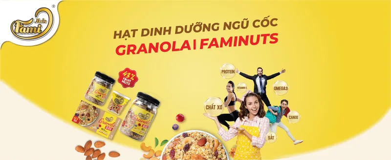 Sản phẩm ANH BIA HUYNH GIA1920x790 GRANOLA FAMINUT — Công Ty Cổ Phần Nông Nghiệp Huỳnh Gia — MST 0313294541