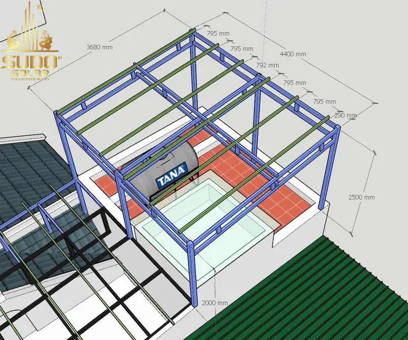 Sản phẩm Len Thiet Ke 3D Cong Trinh Nang Luong Mat Troi 2 — SUDO SOLAR - Công Ty TNHH Sản Xuất Cửa Miền Nam — MST 0313323136