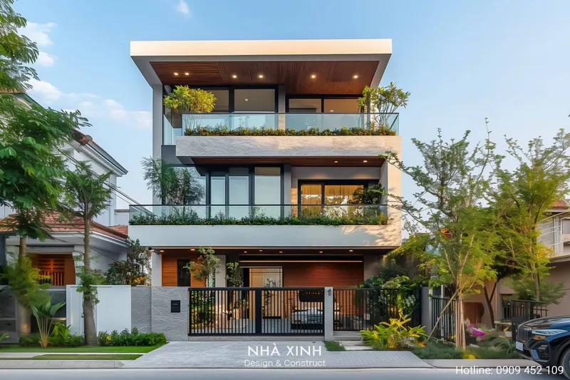 Sản phẩm theme 1724903533 biet thu 3 tang mai bang phong cach hien dai tien nghi 1 — Nhà Xinh Center - Công Ty Cổ Phần Kiến Trúc Xây Dựng Nhà Xinh — MST 0313328409