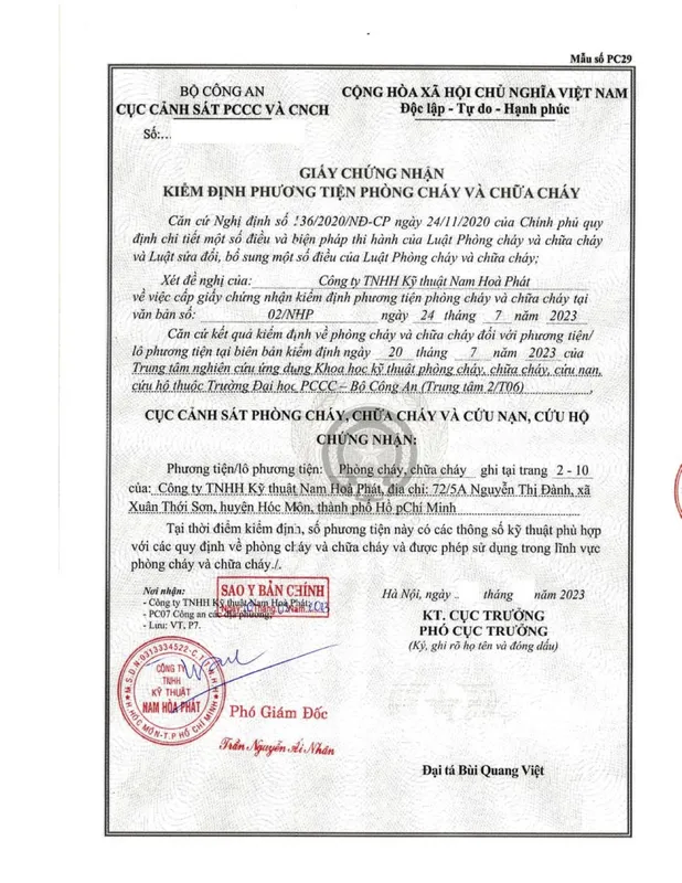 Sản phẩm Giay CN KD Cua doi khoa CC_none No date — Công Ty TNHH Kỹ Thuật Nam Hòa Phát — MST 0313334522