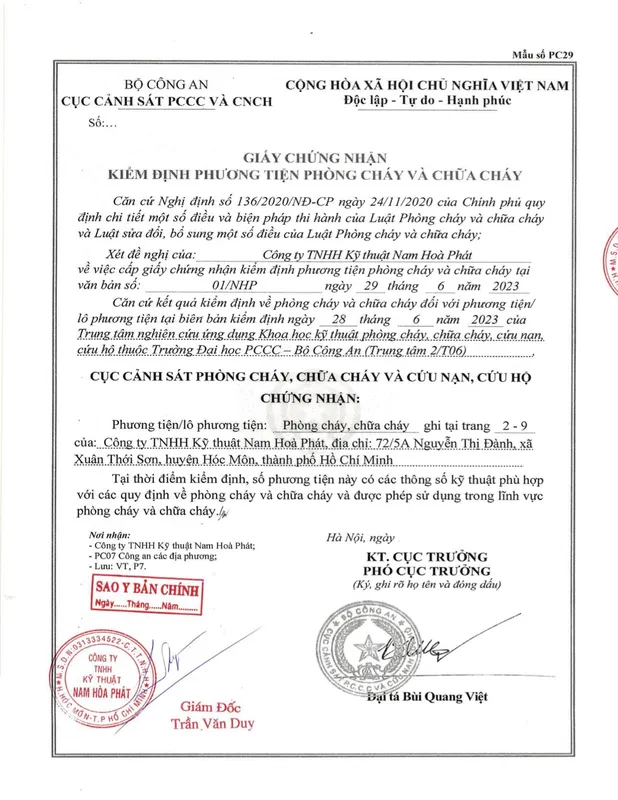 Sản phẩm Giay CN KD Cua don khoa CC_none No date — Công Ty TNHH Kỹ Thuật Nam Hòa Phát — MST 0313334522