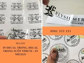 Sản phẩm in decal trong — In Ấn MILIGO - Công Ty TNHH MILIGO — MST 0313340526