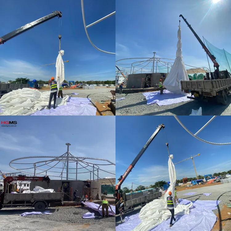 Sản phẩm MAI CHE BAT CANG PVDF SAN Tap Golf 10 — Mái Che Hoàng Gia - Công Ty TNHH Tự Động Hóa Hoàng Gia — MST 0313347708