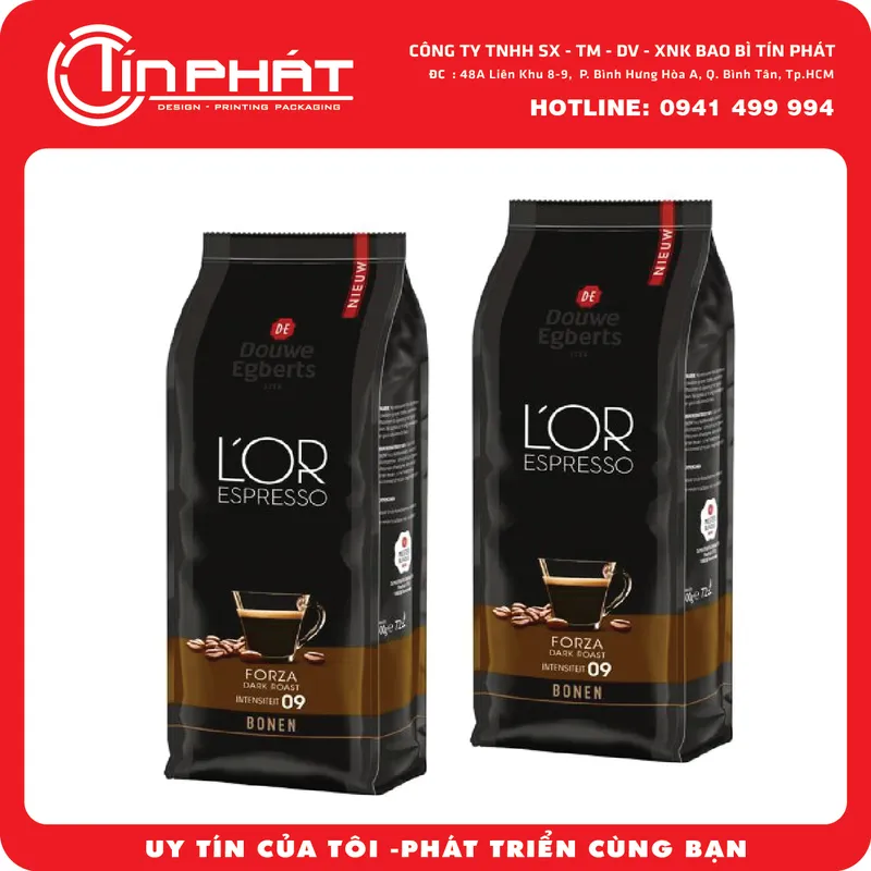 Sản phẩm bao bi coffe 500g TP 01 — Công Ty TNHH Sản Xuất Thương Mại Dịch Vụ Xuất Nhập Khẩu Bao Bì Tín Phát — MST 0313408774