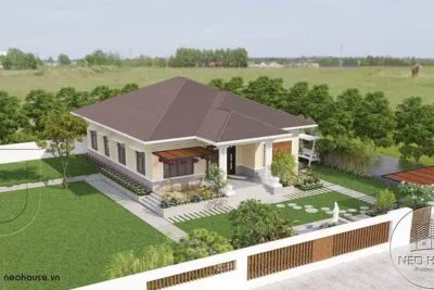 Sản phẩm thiet ke biet thu vuon 1 tang anh bia 400x267 — Kiến Trúc Xây Dựng NEOHOUSE - Công Ty Cổ Phần Kiến Trúc Xây Dựng NEOHOUSE — MST 0313420940