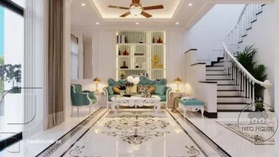 Sản phẩm noi that biet thu 5 tang 7x13m 1 400x225 — Kiến Trúc Xây Dựng NEOHOUSE - Công Ty Cổ Phần Kiến Trúc Xây Dựng NEOHOUSE — MST 0313420940