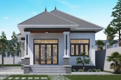 Sản phẩm biet thu vuon 1 tang 130m2 2 phong ngu anh bia 400x267 — Kiến Trúc Xây Dựng NEOHOUSE - Công Ty Cổ Phần Kiến Trúc Xây Dựng NEOHOUSE — MST 0313420940