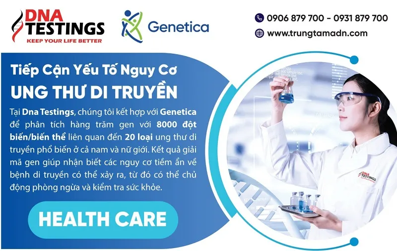 Sản phẩm xet nghiem tam soat ung thu di truyen — Công Ty TNHH MTV Thương Mại Và Dịch Vụ DNA TESTINGS — MST 0313459095