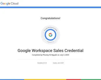 Sản phẩm Google Workspace Sales Credential 6 rd9wvs924ajmcxppvplqp5qs762jwpugynki4ngf48 — Công Ty TNHH Công Nghệ Mật Mã — MST 0313496639