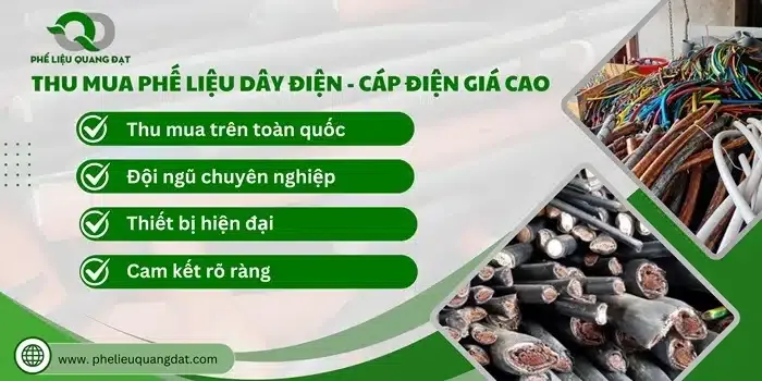 Sản phẩm quang dat thu mua phe lieu day dien cap dien gia cao — Công Ty TNHH Thương Mại Phế Liệu Quang Đạt — MST 0313551100