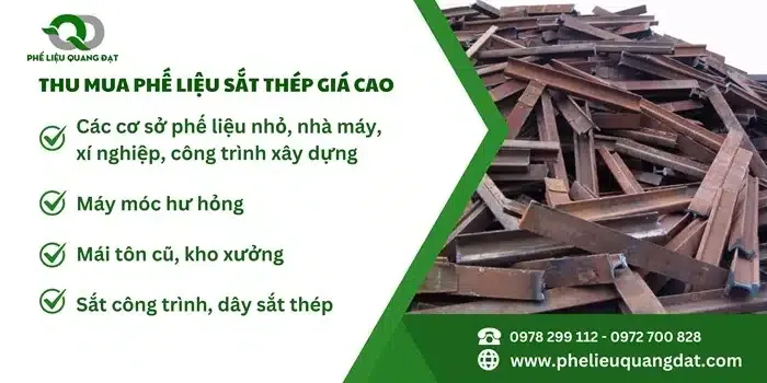 Sản phẩm thu mua phe lieu sat thep gia cao 1 — Công Ty TNHH Thương Mại Phế Liệu Quang Đạt — MST 0313551100