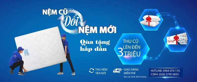 Sản phẩm THU NEM CU DOI NEM MOI 01 — Nệm Vivian - Công Ty TNHH Sản Xuất Thương Mại Nệm Vivian — MST 0313575895