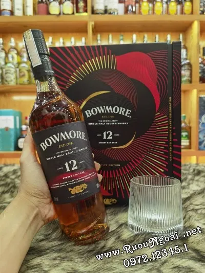 Sản phẩm ruou bowmore 12yo sherry hop qua 2026 1 — Công Ty TNHH TM Rượu Ngoại.net — MST 0313617288