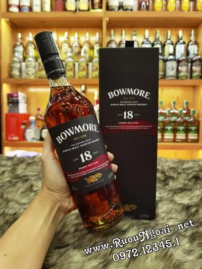 Sản phẩm ruou bowmore 18yo sherry 1 — Công Ty TNHH TM Rượu Ngoại.net — MST 0313617288