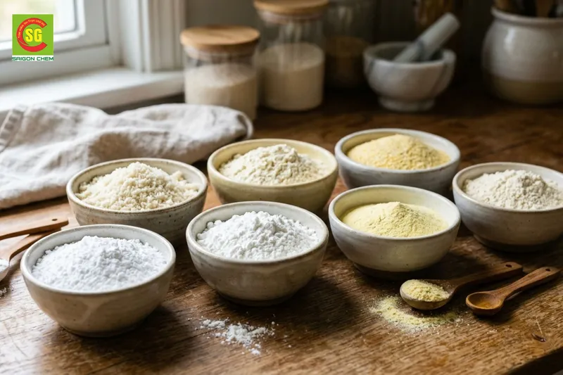 Sản phẩm nguyen lieu bot thuc pham — Phụ Gia Thực Phẩm Sài Gòn Chem - Công Ty TNHH Xuất Nhập Khẩu Sài Gòn Chem — MST 0313621189