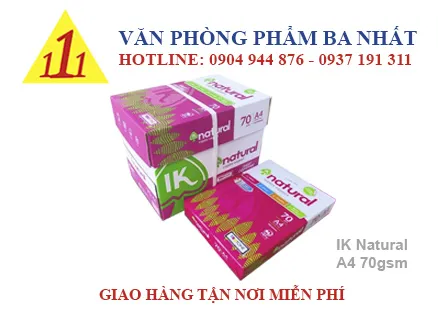 Sản phẩm giay a4 70gsm IK Natural vpp ba nhat tphcm 2 — Văn Phòng Phẩm Ba Nhất - Công Ty TNHH Văn Phòng Phẩm Ba Nhất — MST 0313773664