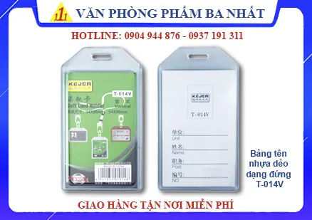 Sản phẩm bang ten nhua deo dung t 014v vpp ba nhat — Văn Phòng Phẩm Ba Nhất - Công Ty TNHH Văn Phòng Phẩm Ba Nhất — MST 0313773664