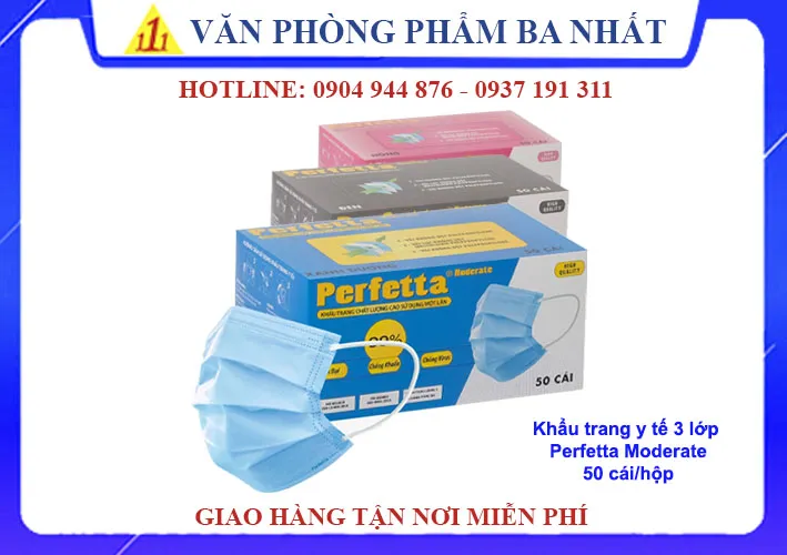 Sản phẩm khau trang y te 3 lop perfetta moderate vpp ba nhat 2 — Văn Phòng Phẩm Ba Nhất - Công Ty TNHH Văn Phòng Phẩm Ba Nhất — MST 0313773664